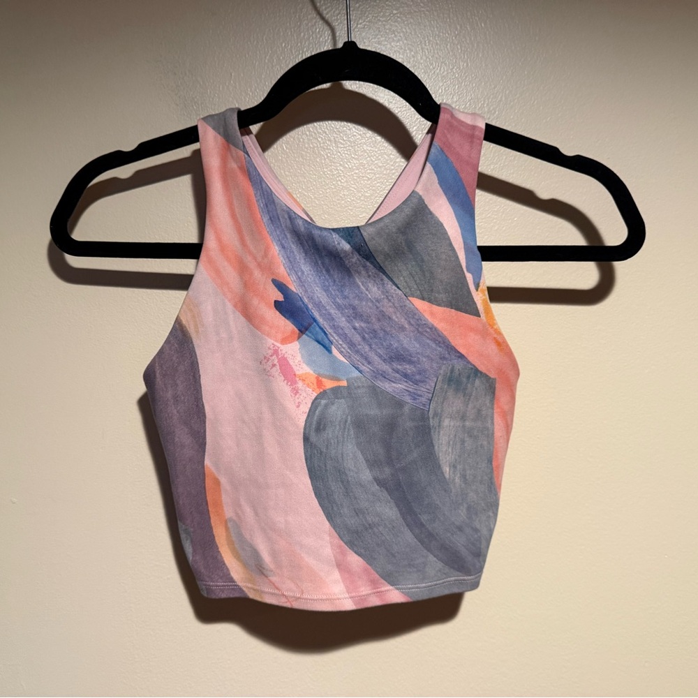 Athleta Conscious Crop Bra XS in Watercolor Brushstroke